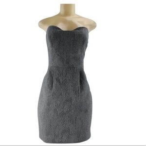BCBG Gray Strapless Cocktail Dress